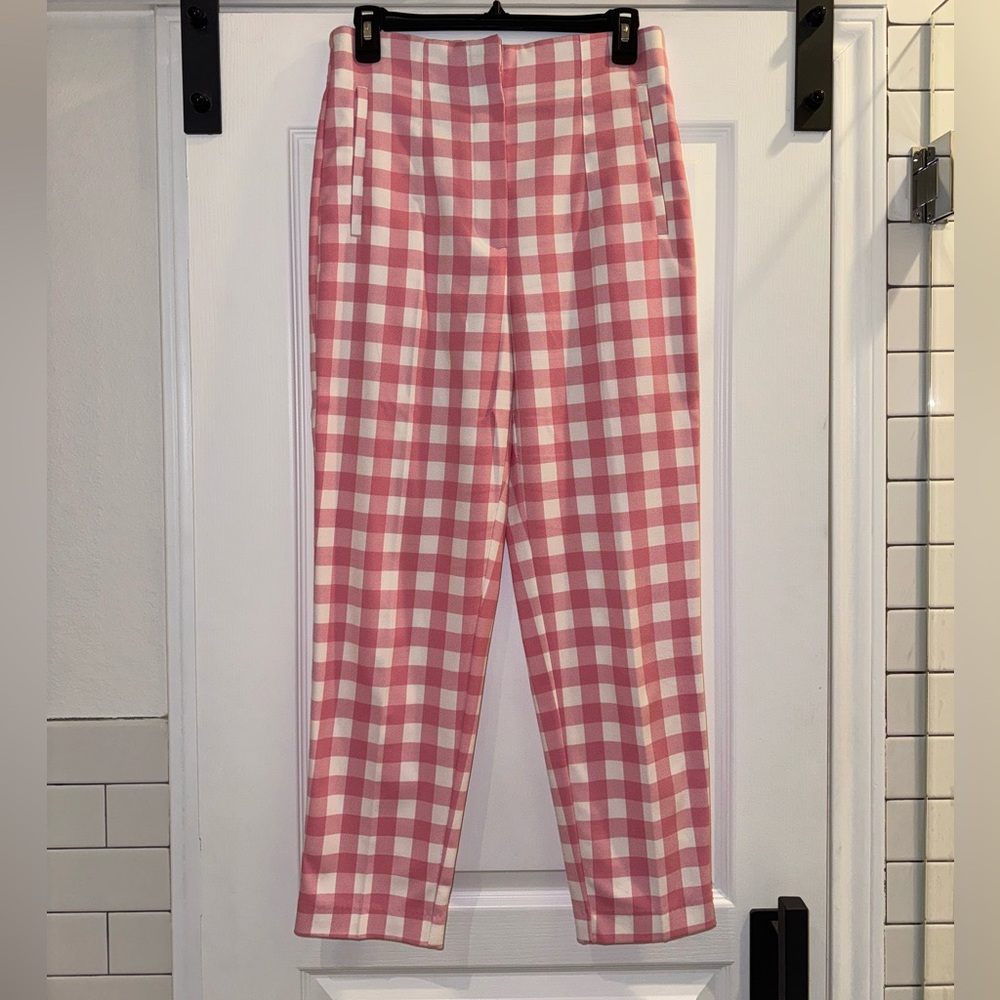 Pink Zara Gingham Pants Sz M